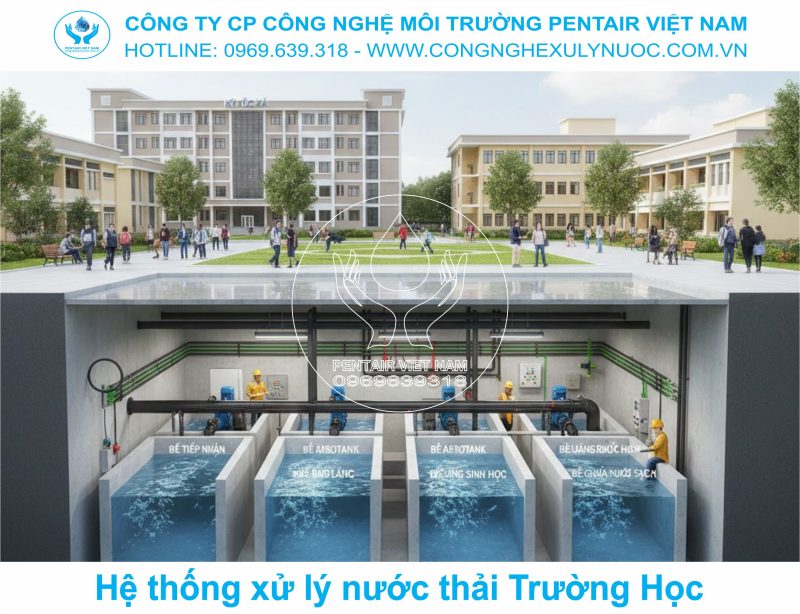 Lắp đặt hệ thống xử lý nước thải tại trường học