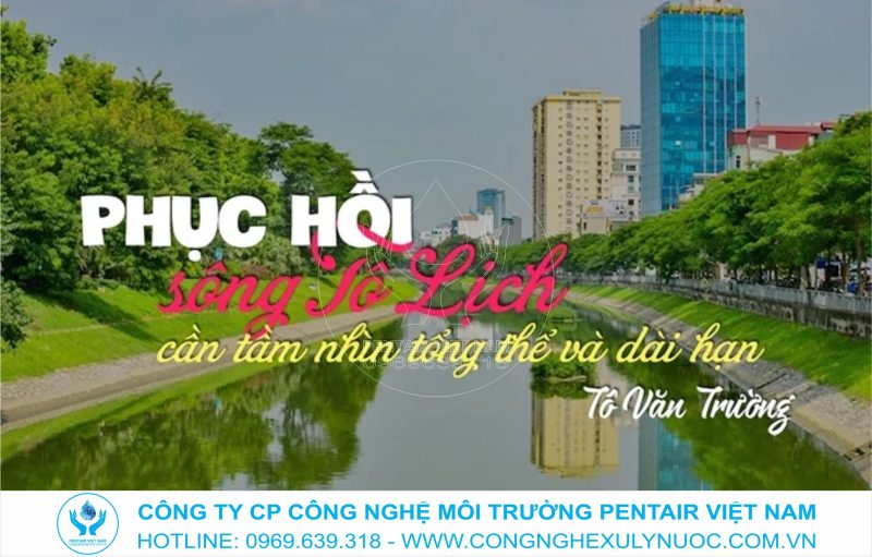 Hình ảnh phối cảnh quy hoạch hoặc thực trạng sông Tô Lịch với mục tiêu hồi sinh dòng sông xanh.