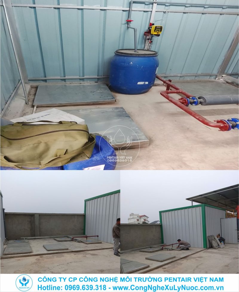 Hình ảnh thực tế trạm xử lý nước thải sinh hoạt công suất 45m3/ngày đêm tại nhà máy Jiazheng, KCN Yên Bình, Thái Nguyên.