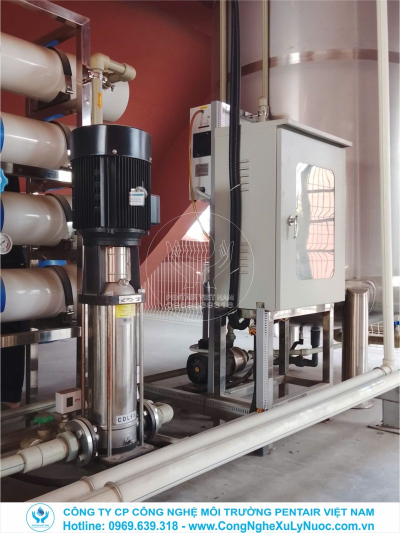 Sửa chữa máy bơm trục đứng đa tầng cánh hệ thống lọc nước RO 4m3h tại trường Marie Curie Long Biên