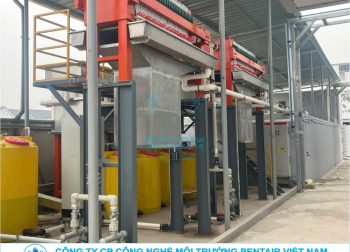 Máy ép bùn khung bản Plate and Frame Filter Press công suất phù hợp hệ thống xử lý nước thải xi mạ 200m3 ngày đêm tại Thái Nguyên.