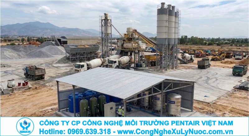 Hệ thống lọc nước mặn công nghiệp tại trạm trộn bê tông