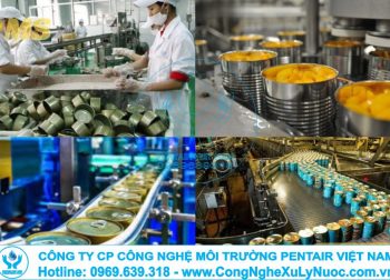 Hệ thống xử lý nước thải nhà máy thực phẩm đồ hộp với công nghệ tách dầu mỡ và xử lý vi sinh chịu mặn.