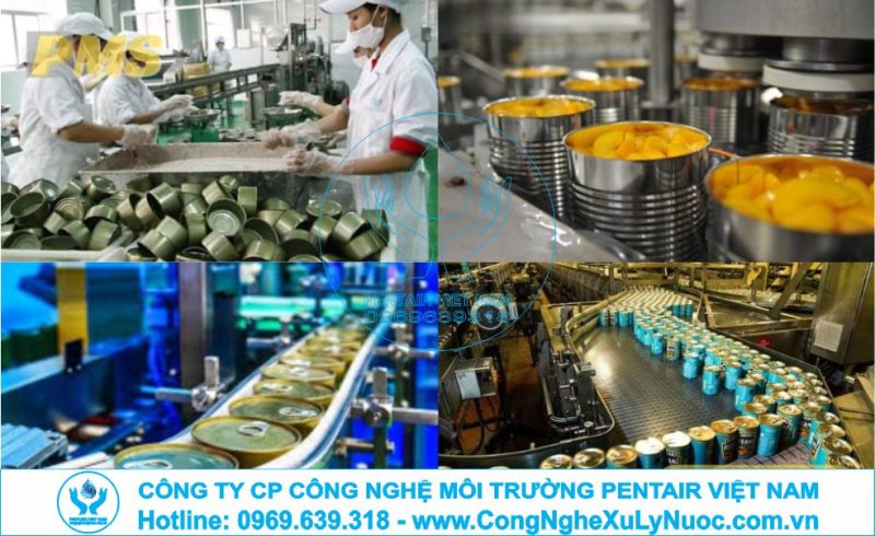 Hệ thống xử lý nước thải nhà máy thực phẩm đồ hộp với công nghệ tách dầu mỡ và xử lý vi sinh chịu mặn.