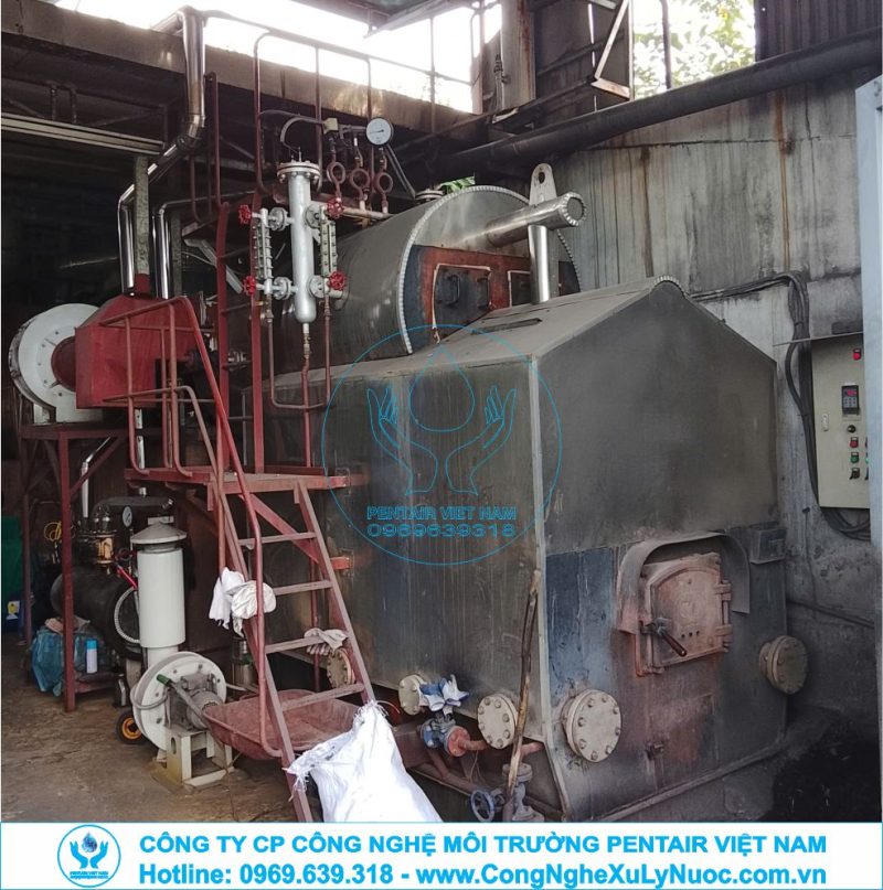 Kỹ sư Pentair Việt Nam thi công hệ thống xử lý nước thải giặt là công nghiệp và lò hơi công suất 100m3/ngày đêm.