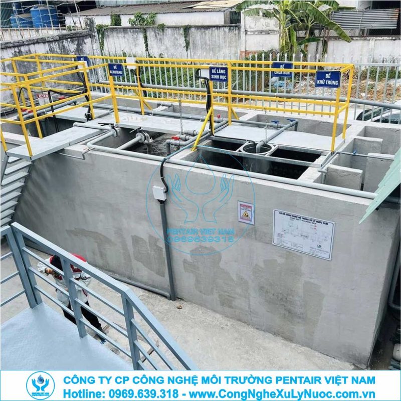 Trạm xử lý nước thải xi mạ dạng nổi hợp khối bê tông tại nhà máy