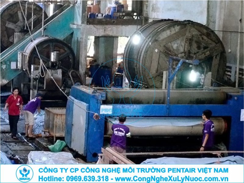 Trạm xử lý nước thải thuộc da công suất 500m3/ngày đêm áp dụng công nghệ xử lý hóa lý kết hợp sinh học của Pentair Việt Nam.