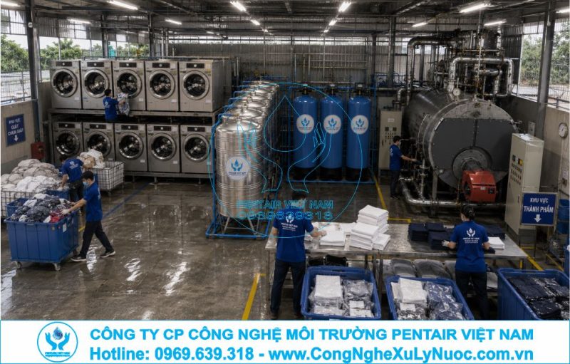 Hệ thống xử lý nước thải xưởng giặt là công nghiệp 100m3/ngày đêm công nghệ MBR do Pentair Việt Nam thực hiện.